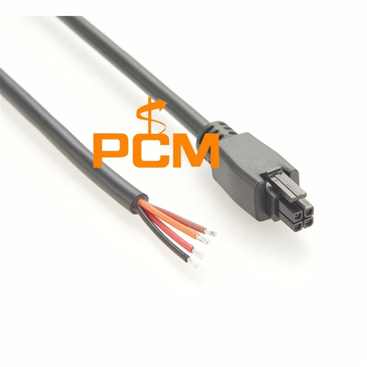 Micro-Fit 4 Pin Dual Row To Pigtail Cable With Corrugated Protective Tubing