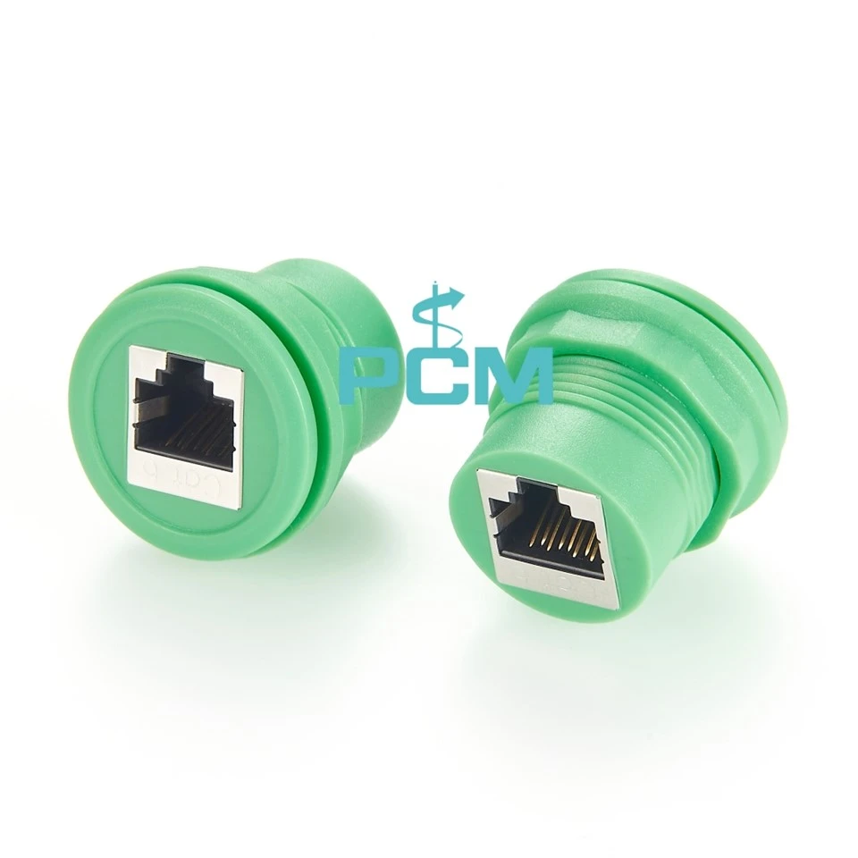 Profinet Cat6 RJ 45 8 P8C Female Feed Permezz tal-Konnettur tal-Muntanja tal-Panel Round Installazzjoni tal-Ħajt ta 'wara