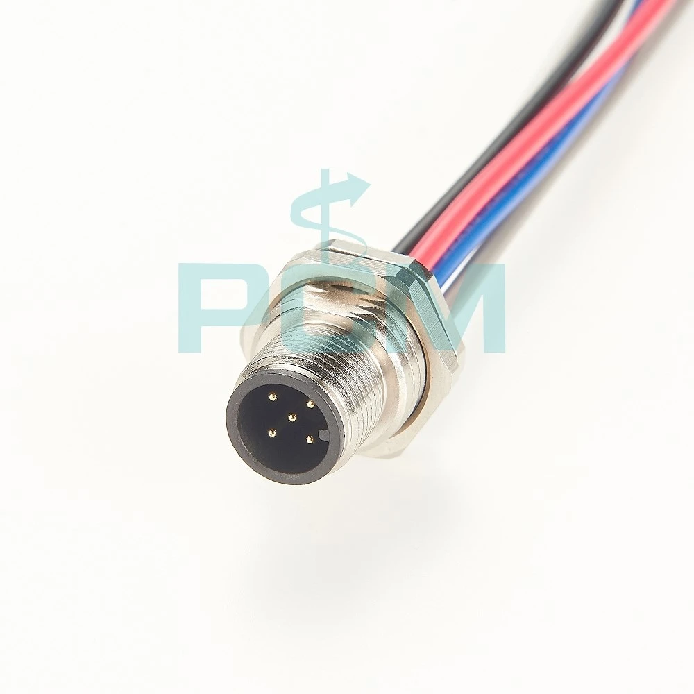 We are a manufacturer of M12 A Code 5 Pin A Coding Male Chassis mount cable