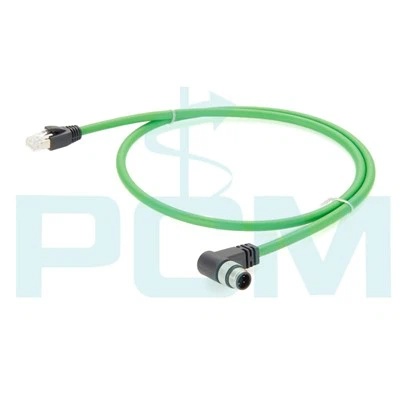 Ethernet Patch Cable M12 4 Pin Biex RJ45 Profinet Cable Angolu Rett