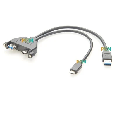 Panel Mount USB 3.0 u kejbils tal-port doppju tat-tip-C
