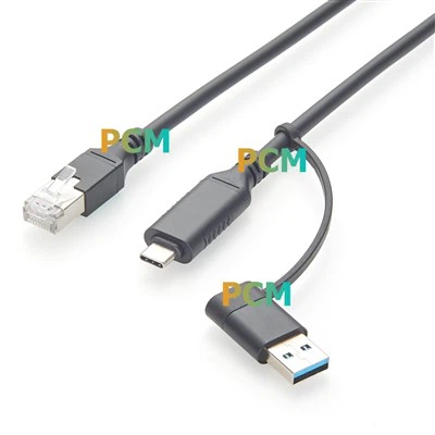USB-A USB-C 2 in 1 Għal Kejbil tan-Netwerking RJ45